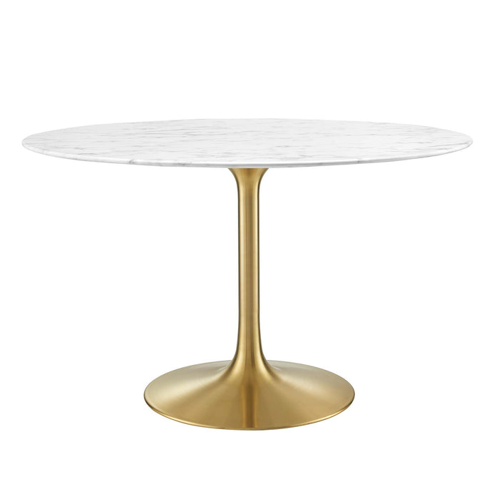 Lippa 48" Round Artificial Marble Dining Table by Modway