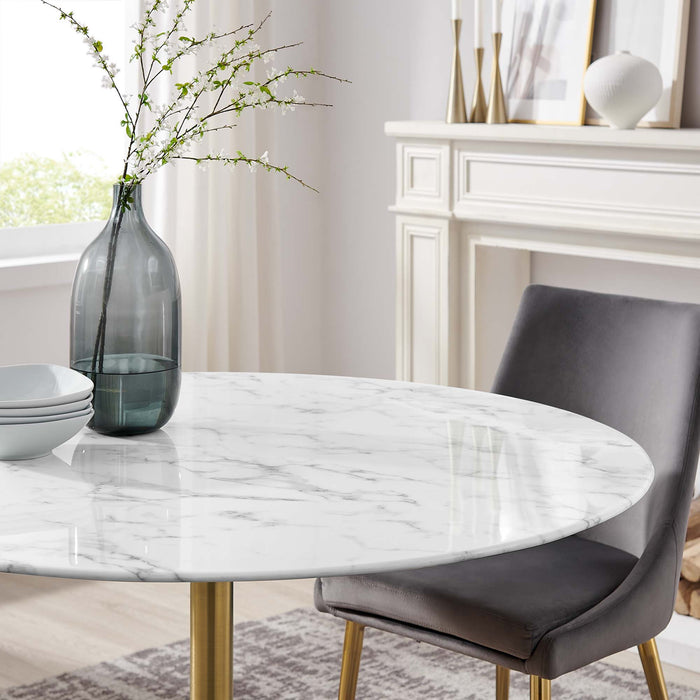 Lippa 48" Round Artificial Marble Dining Table by Modway