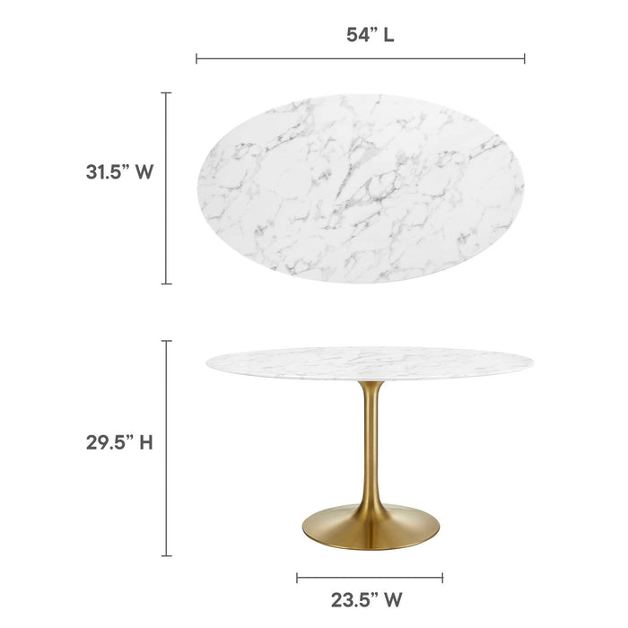 Lippa 54" Oval Artificial Marble Dining Table by Modway