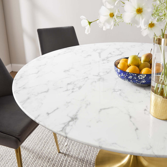 Lippa 60" Round Artificial Marble Dining Table by Modway