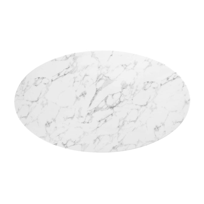 Lippa 54" Oval Artificial Marble Dining Table by Modway