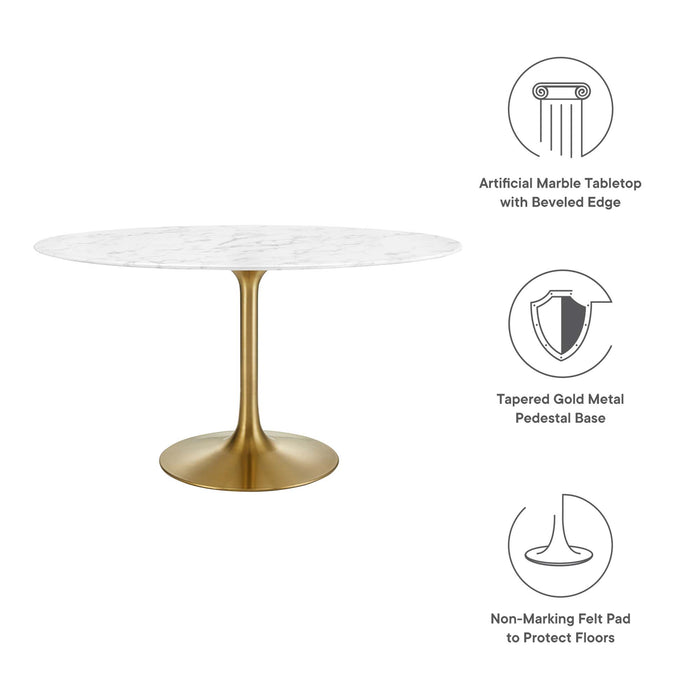 Lippa 54" Oval Artificial Marble Dining Table by Modway