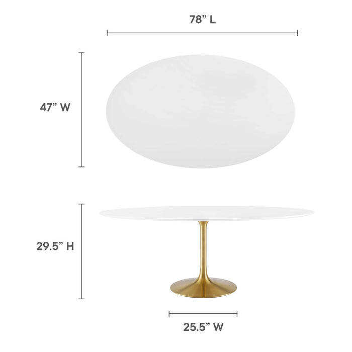 Lippa 78" Oval Wood Dining Table by Modway