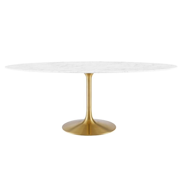 Lippa 78" Oval Artificial Marble Dining Table by Modway