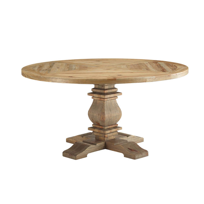 Column 59" Round Pine Wood Dining Table by Modway