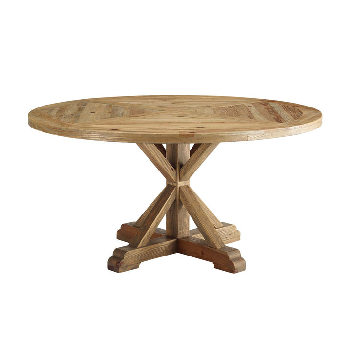 Stitch 59" Round Pine Wood Dining Table by Modway