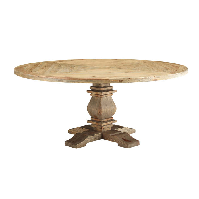 Column 71" Round Pine Wood Dining Table by Modway