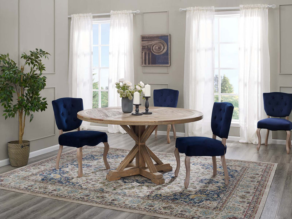 Stitch 59" Round Pine Wood Dining Table by Modway