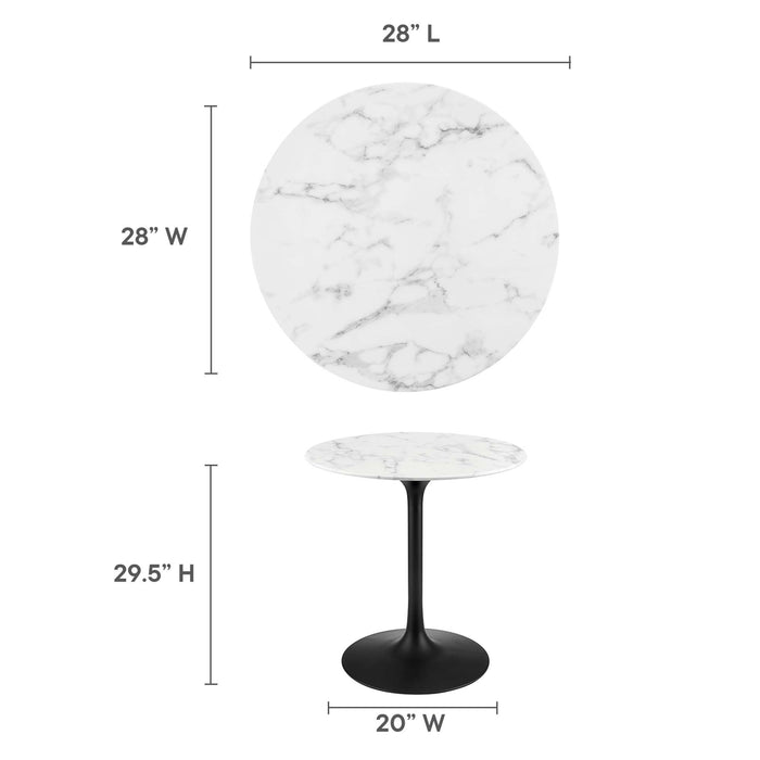 Lippa 28" Round Artificial Marble Dining Table by Modway