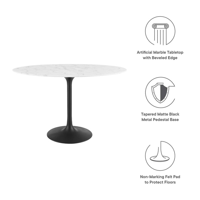 Lippa 48" Oval Artificial Marble Dining Table by Modway