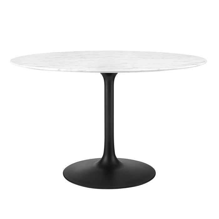 Lippa 48" Round Artificial Marble Dining Table by Modway