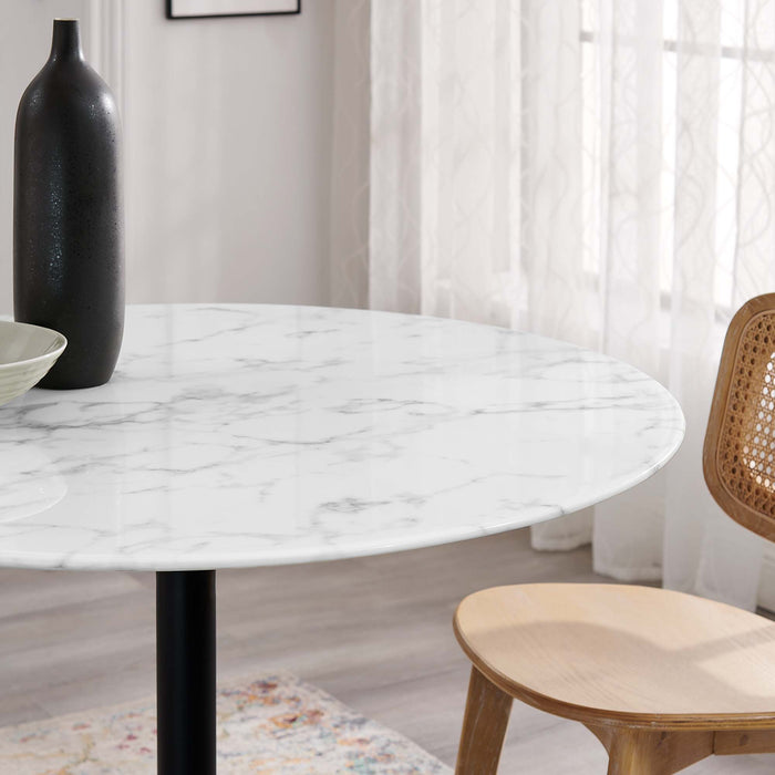 Lippa 40" Round Artificial Marble Dining Table by Modway