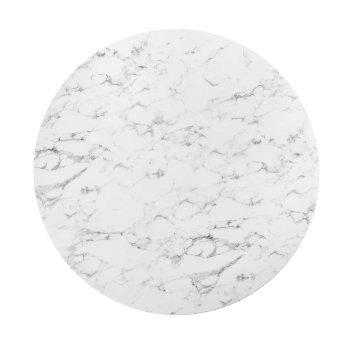 Lippa 54" Round Artificial Marble Dining Table by Modway