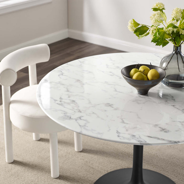 Lippa 48" Round Artificial Marble Dining Table by Modway