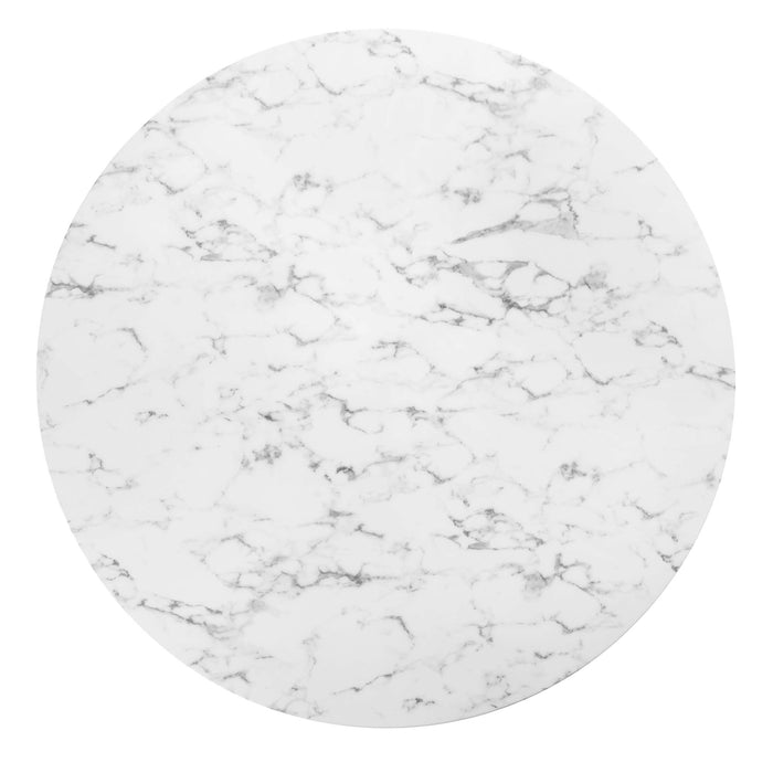 Lippa 60" Round Artificial Marble Dining Table by Modway