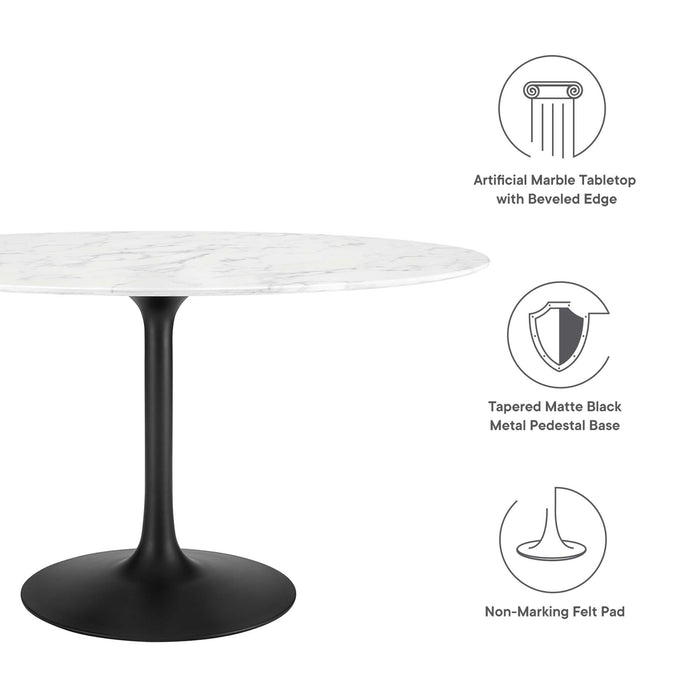 Lippa 54" Oval Artificial Marble Dining Table by Modway