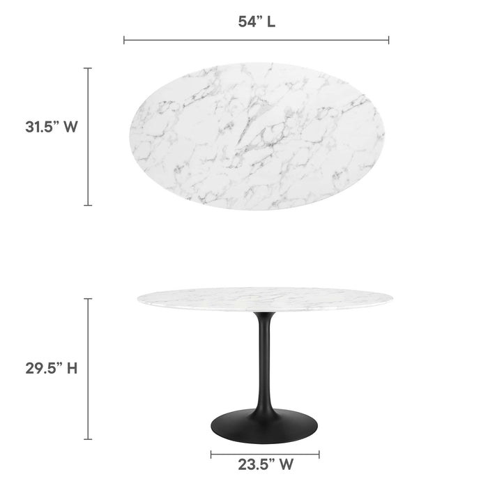 Lippa 54" Oval Artificial Marble Dining Table by Modway