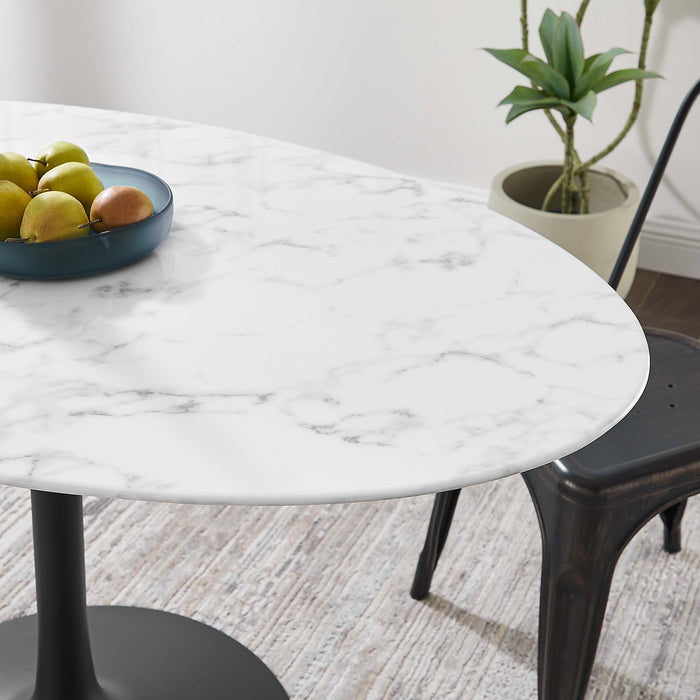 Lippa 54" Oval Artificial Marble Dining Table by Modway