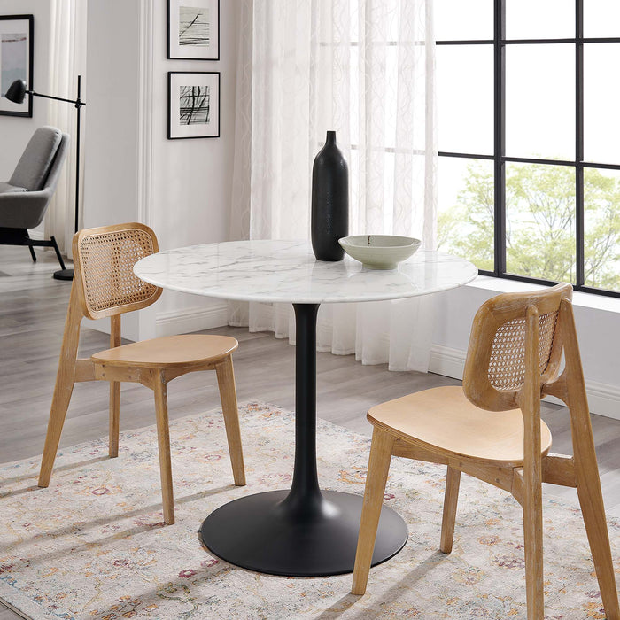 Lippa 40" Round Artificial Marble Dining Table by Modway