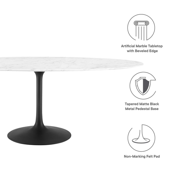 Lippa 78" Oval Artificial Marble Dining Table by Modway