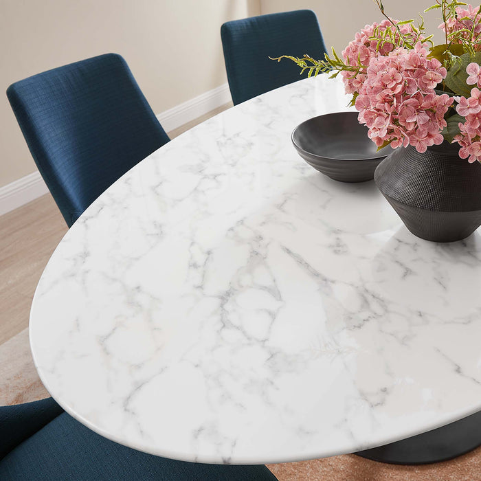 Lippa 78" Oval Artificial Marble Dining Table by Modway