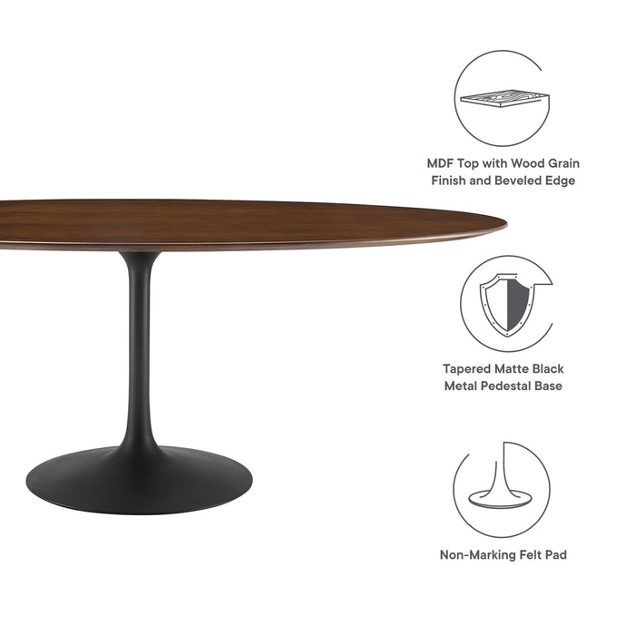 Lippa 78" Oval Walnut Wood Grain Dining Table by Modway