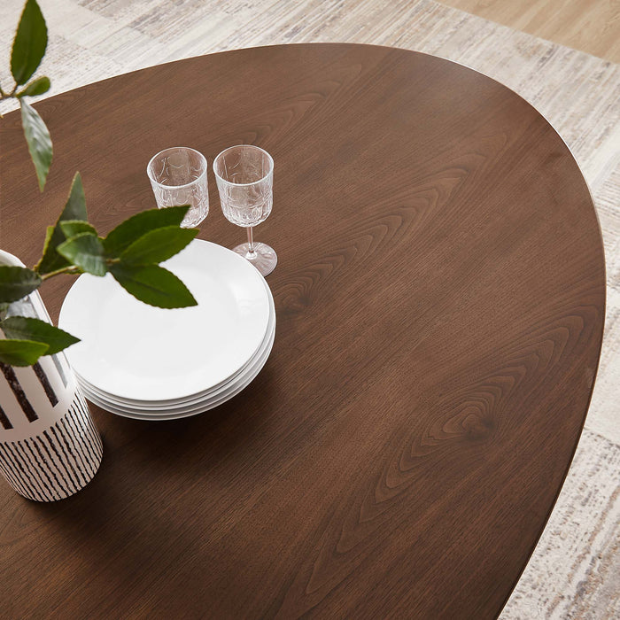 Lippa 78" Oval Walnut Wood Grain Dining Table by Modway