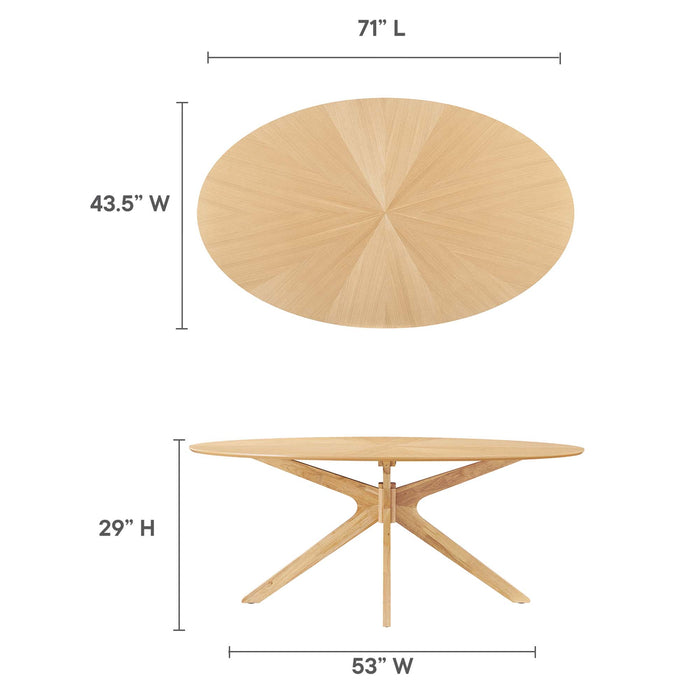 Crossroads 71" Oval Wood Dining Table by Modway