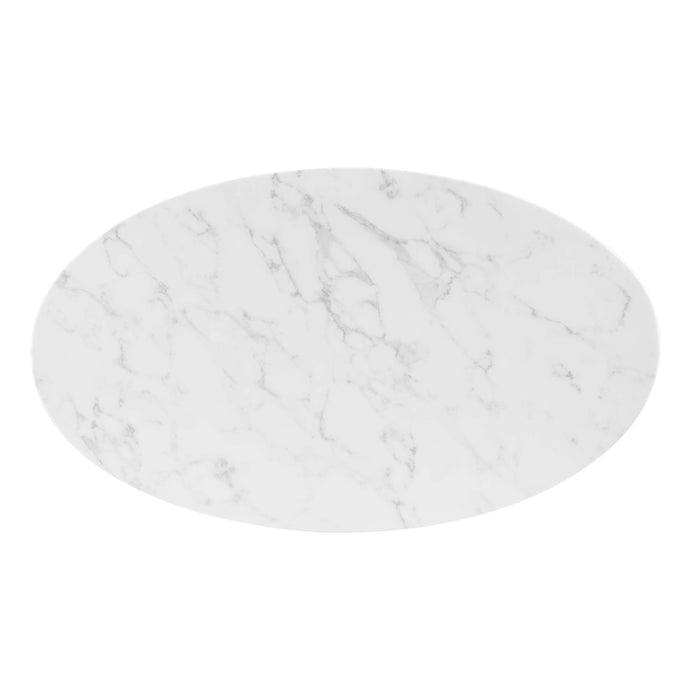 Verne 48" Oval Artificial Marble Dining Table by Modway