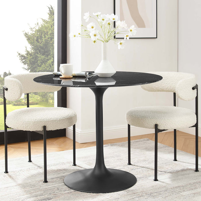 Lippa 36" Round Artificial Marble Dining Table by Modway