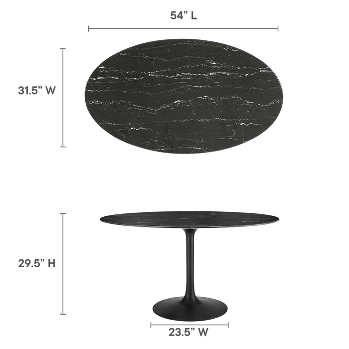 Lippa 54" Oval Artificial Marble Dining Table by Modway