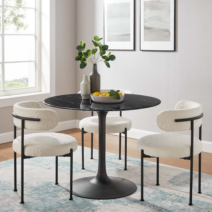 Lippa 40" Round Artificial Marble Dining Table by Modway