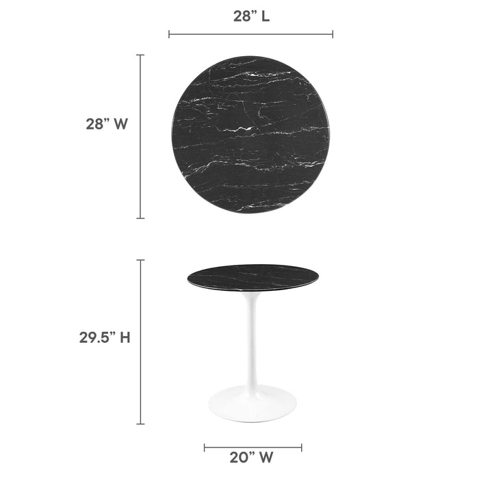 Lippa 28" Round Artificial Marble Dining Table by Modway