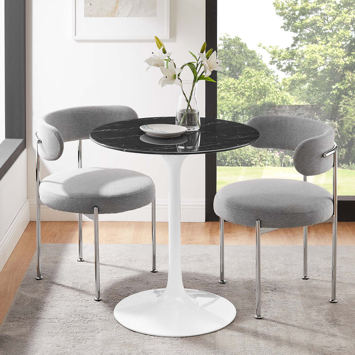 Lippa 28" Round Artificial Marble Dining Table by Modway