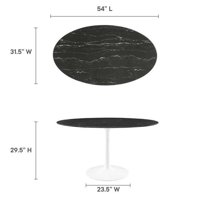 Lippa 54" Oval Artificial Marble Dining Table by Modway