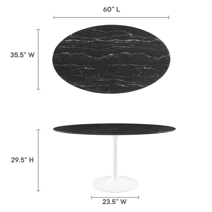 Lippa 60" Oval Artificial Marble Dining Table by Modway