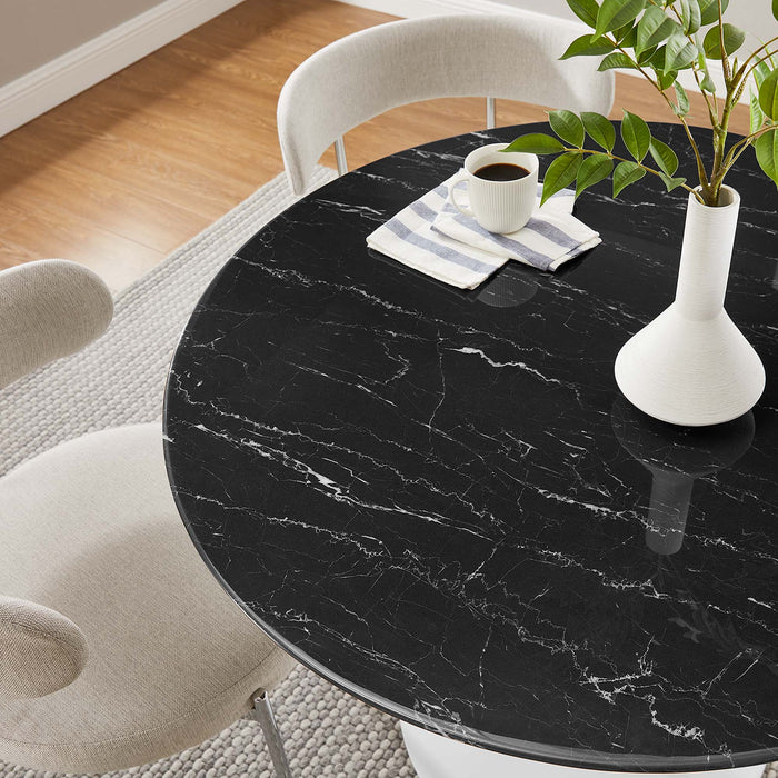 Lippa 40" Round Artificial Marble Dining Table by Modway