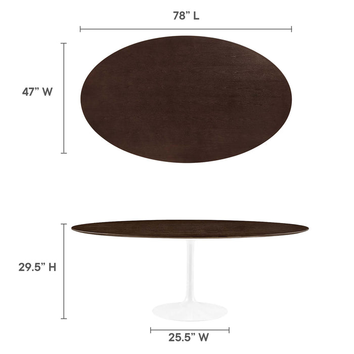 Lippa 78" Oval Wood Grain Dining Table by Modway