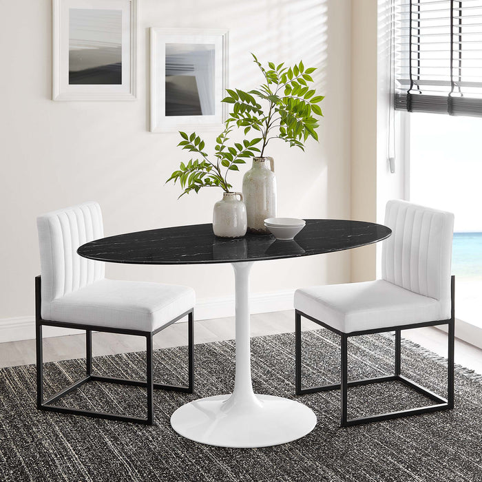 Lippa 54" Oval Artificial Marble Dining Table by Modway