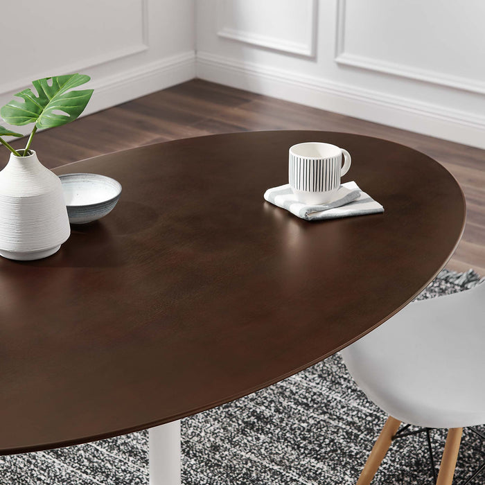 Lippa 60" Oval Cherry Walnut Wood Grain Dining Table by Modway