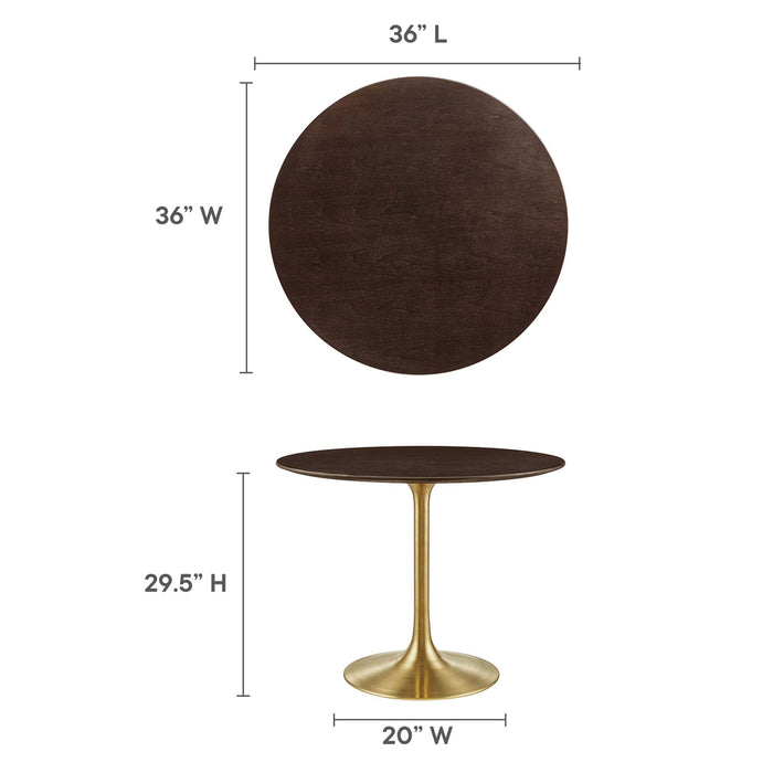 Lippa 36" Round Wood Grain Dining Table by Modway