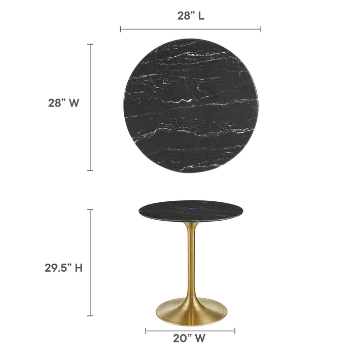 Lippa 28" Round Artificial Marble Dining Table by Modway