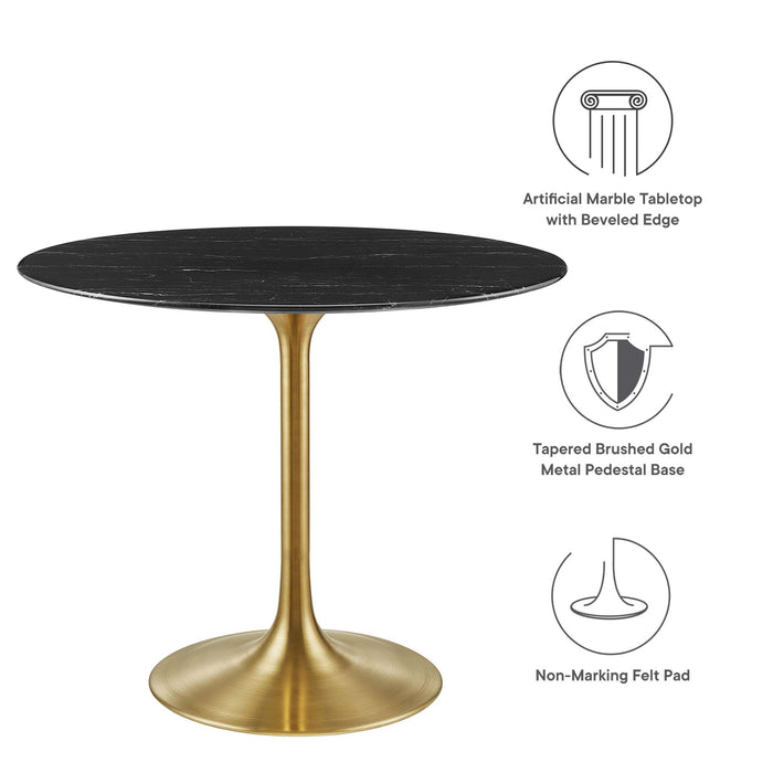 Lippa 36" Round Artificial Marble Dining Table by Modway