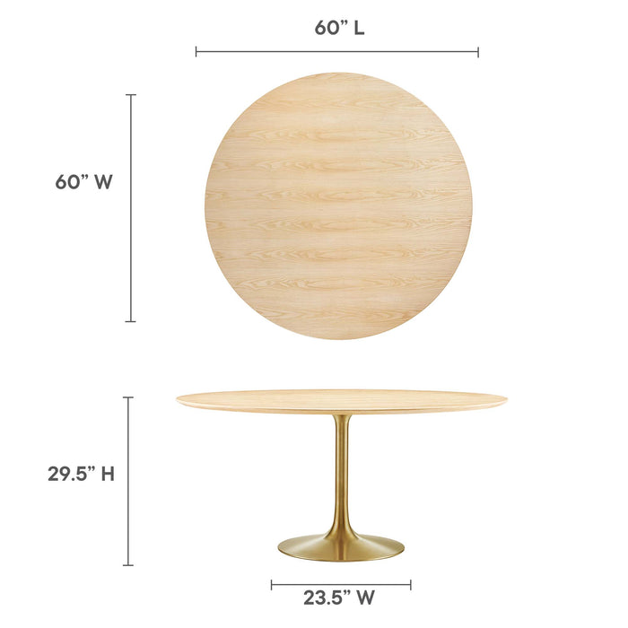 Lippa 60" Round Wood Grain Dining Table by Modway