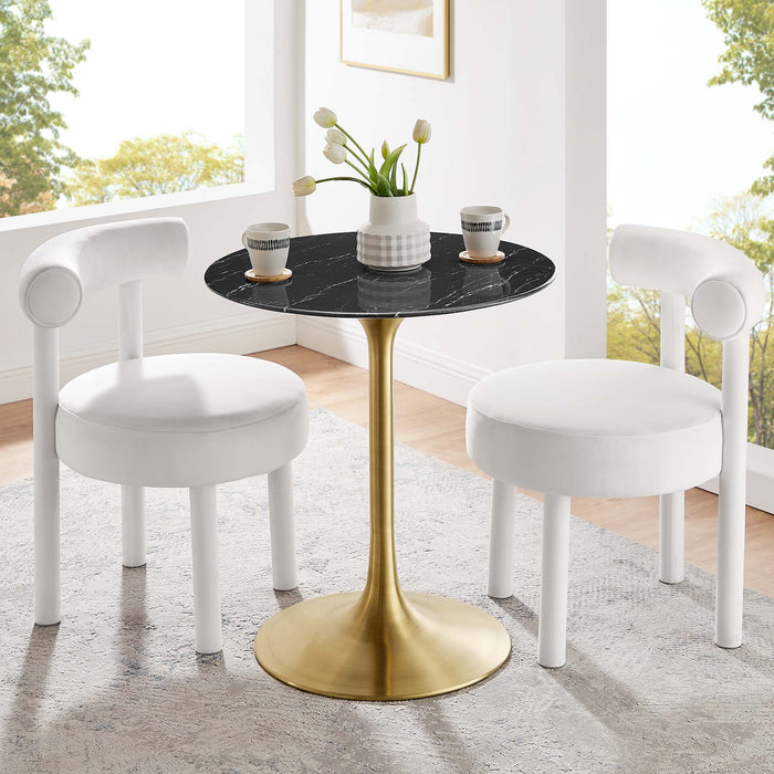 Lippa 28" Round Artificial Marble Dining Table by Modway