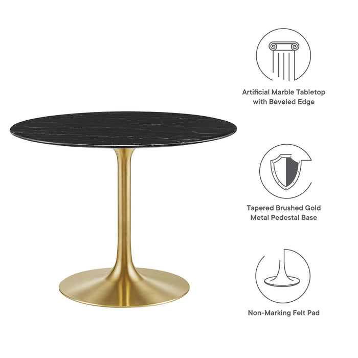 Lippa 40" Round Artificial Marble Dining Table by Modway