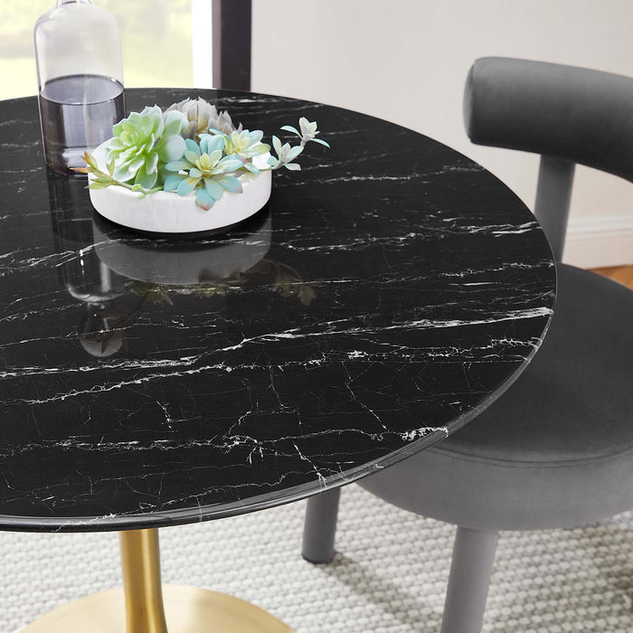 Lippa 36" Round Artificial Marble Dining Table by Modway