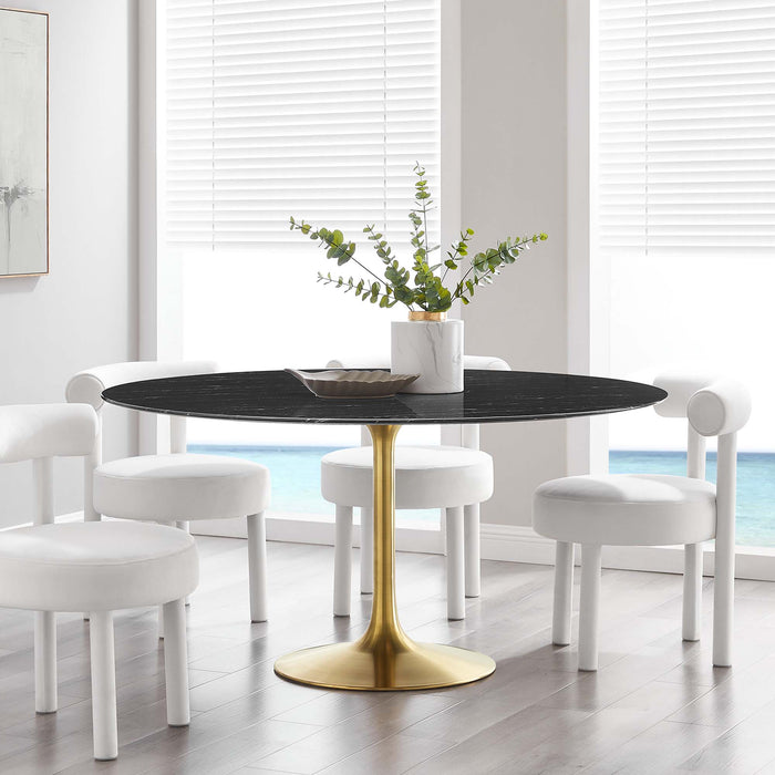 Lippa 60" Round Artificial Marble Dining Table by Modway