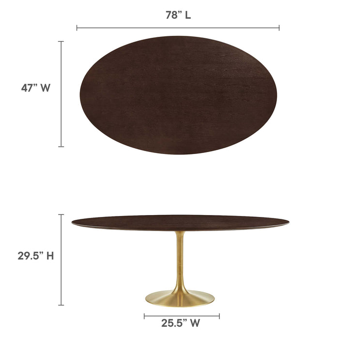 Lippa 78" Oval Wood Grain Dining Table by Modway