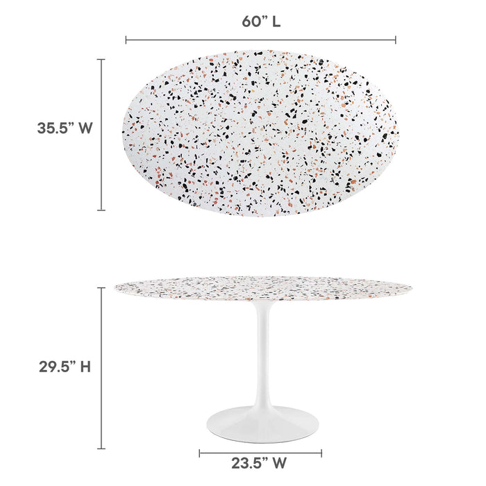 Lippa 60" Oval Terrazzo Dining Table by Modway